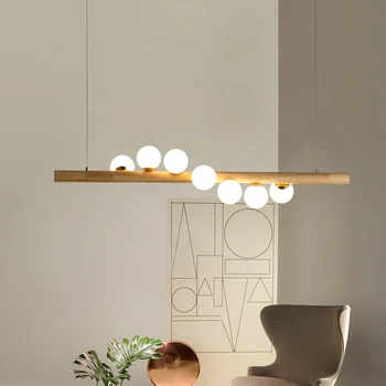 Iskandinav woodPendant Lightsrr ıns tarzı lamba restoran modern led yaratıcı yemek masası bar Japon tarzı lamba LB32714