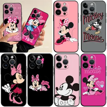 Karikatür Mickey Minnie Mouse Telefon Kılıfı için iPhone 11 14 13 12 Pro Max 7 8 6 6S Artı XR XS X 13mini 12mini Silikon Kapak