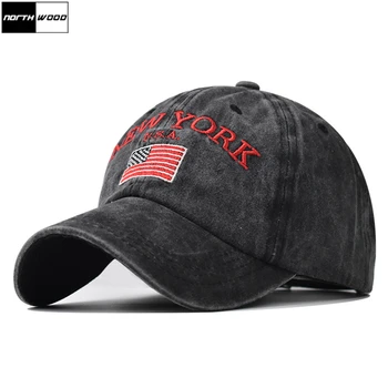 NORTHWOOD NEW YORK Mektup beyzbol şapkası Erkekler İçin Pamuk kadın Yaz Şapka NY Hip Hop Kemik Snapback baba şapkası Güneş Kamyon Şoförü Kapakları