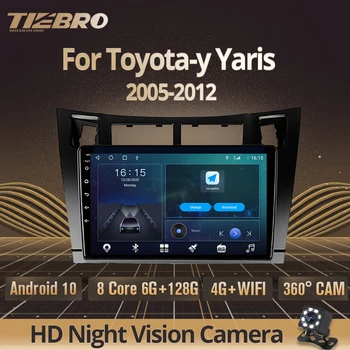 TIEBRO 2 Din Android 10.0 Araba Radyo Toyota-y Yaris 2005-2012 Araba Multimedya Oynatıcı GPS Navigasyon Carplay DSP NO 2 Din DVD