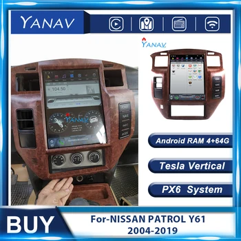 Android müzik seti Alıcısı Araba Radyo-NİSSAN PATROL Y61 2004-2019 Autoradio GPS Navigasyon Multimedya Oynatıcı Dikey Ekran