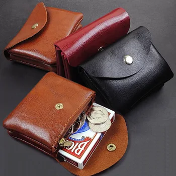 PU deri cüzdan Erkekler Solitaire saklama çantası Çift Katmanlı KIMLIK Kredi Kartı Sahipleri bozuk para cüzdanı Kılıfı Kadın Cüzdan Iş Çantalar