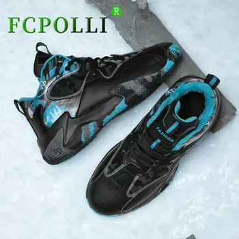 2022 Kış sıcak basketbol ayakkabıları Erkekler Anti Kayma Deri Açık Ayakkabı Unisex Kürk Erkek basketbol ayakkabıları Kauçuk Spor Ayakkabı Adam