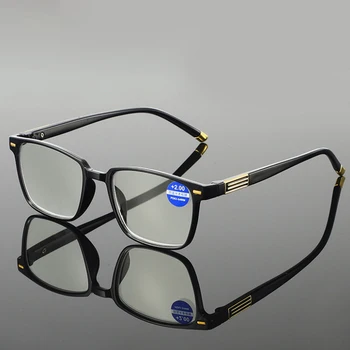 Erkekler Kadınlar Unisex okuma gözlüğü kare çerçeve Anti mavi ışık HD Ultralight Presbiyopi Gözlük Bilgisayar gözlüğü + 1.0 İla + 4.0