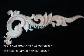 J9-18x7. 5x0. 8cm Ahşap Oyma Köşe Onlay Aplike Boyasız Çerçeve Kapı Çıkartması Çalışma marangoz Dekorasyon