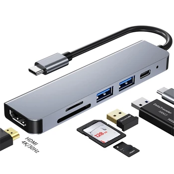 6 in 1 Tip-c USB 3.0 HDMI Uyumlu Dock MacBook Pro için Nintendo Anahtarı İçin USB - C Tipi C 3.0 Splitter Tip-c USB