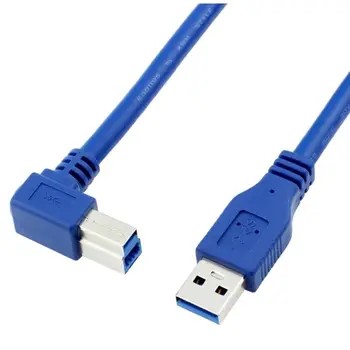 90 Derece Sağ Açılı USB 3.0 A Erkek AM USB 3.0 B Tipi Erkek BM USB3.0 Kablosu 0.6 m 1m yazıcı tarayıcı HDD