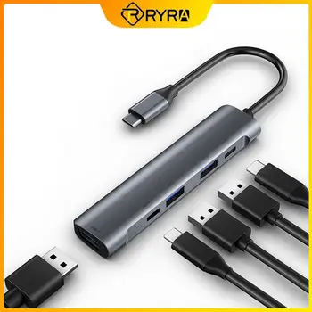 RYRA Tip-c 60W PD Şarj DP Veri İletimi USB3. 0 Beş-in-one Alüminyum Alaşımlı Yerleştirme İstasyonu USB Genişletici