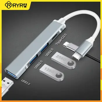 RYRA USB 3.0 Hub 4 Port Çok Fonksiyonlu Yüksek Hızlı Tip C Splitter adaptörü USB Genişletici PC bilgisayar Aksesuarları Multiport HUB