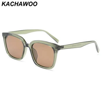 Kachawoo polarize güneş gözlüğü erkekler Kore tarzı tr90 çerçeve kare güneş gözlüğü kadınlar için moda aksesuarlar açık yeşil kahverengi