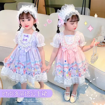 Yaz elbisesi Kızlar için Bebek düğün elbisesi Kız Lolita Prenses Parti Vestidos Kostüm Kızlar için Çocuk Dans Abiye