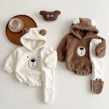 2022 Yenidoğan Bebek Tulum Sonbahar Kış sıcak Pamuk Bebek Erkek Kız Kostüm Giyim Karikatür Genel bebek tulumları