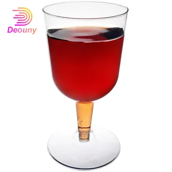 DEOUNY Sert Plastik Kadehler Parti Essentials Şeffaf şarap bardakları Flüt Şampanya Temizle 20 ADET Düğün Kullanımlık Drinkware