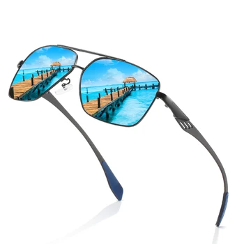 Erkek Polarize Güneş Gözlüğü K338 Sürüş Gözlük Karbon Fiber Ayak Retro Kare çerçeve Sürüş Sürücü Ayna Balıkçılık Gözlük