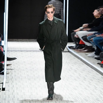 Erkek yün ceket rahat moda 2020 sonbahar ve kış yeni stil uzun gevşek ve basit yün ceket Avrupa ve Amerika