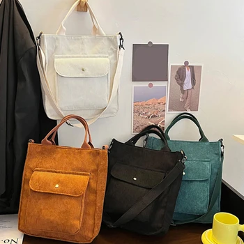 Kadife Çanta Kadınlar için 2022 Alışveriş Çantası Tasarımcı Çanta Sonbahar ve Kış Kız Öğrenci Sırt Çantası Kadın Tuval kol çantası Çantası