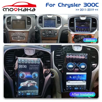 Araba Multimedya Oynatıcı Chrysler İçin 300C 2013-2019 Android 9.0 PX6 otomobil radyosu GPS Navigasyon Tesla Tarzı Ses Stereo Kafa Ünitesi