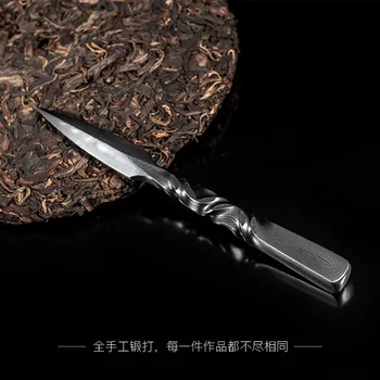 El yapımı Çay Bıçağı Meraklı puer çay Kesici Lüks Vintage Paslanmaz Çelik Çay Bıçağı Araçları Çin Kung Fu Çay Töreni Teaware