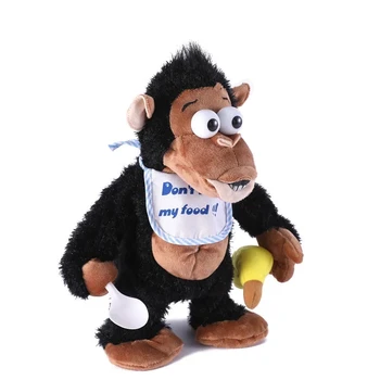 Elektrikli peluş oyuncaklar Orangutan Maymun Bebek Dokunma Benim Gıda Çocuklar Doğum Günü Yaratıcı Hediyeler Dolması Bebekler Çocuklar için
