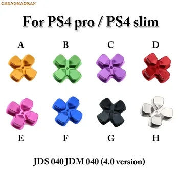 8 renkler 1 ADET Alüminyum D-pad Hareket Eylem Düğmesi Metal Çapraz yön için PS4 PRO PS4 ince JDS 040 JDM 040 Gamepad Denetleyici