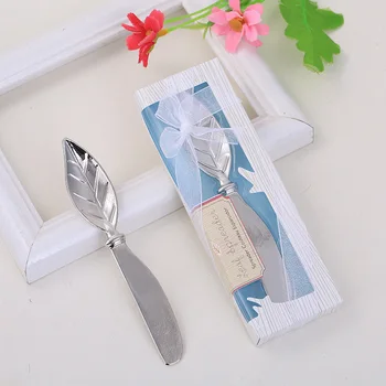 Krom Yaprak tereyağı bıçağı Serpme sevgililer Günü hediyesi Noel düğün iyilik 10 adet / grup