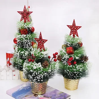 Yaratıcı Noel Ağacı Karikatür noel hediyesi Ev Masaüstü Dekorasyon Noel Baba Dekorasyon Beş Köşeli Yıldız çam Kozalakları