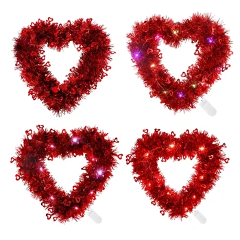 Sevgililer Günü, Düğün, Nişan için kırmızı Kalp Şeklinde Çelenk Süslemeleri