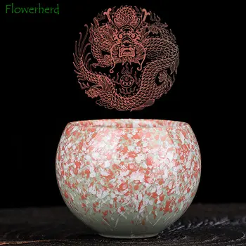 Fırın Değişti Sır Ejderha yumurta çayı Bardak Teaware Çiçeği Kung Fu çay fincanları Seti Büyük Yaratıcı Çay Fincanı Hediyeler çay bardağı seti Çin