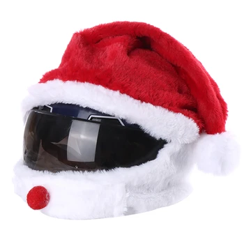 Kask koruyucu göz alıcı için Noel yaratıcı peluş kask kapağı