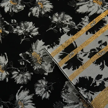 Mürekkep Boyama Çiçekler Jakarlı Kumaşlar Kadınlar İçin Tela De Damasco Tissus Au Mètre ткань Tecido Dikiş Saten Vestidos Vestidos Elbiseler