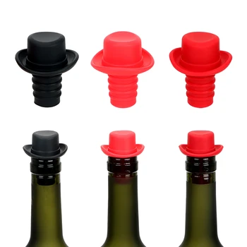 5 adet Şarap Stoper Silikon Komik Şişe Fişi Bira Soda Mantar şişe kapatma başlığı Resmi Şapka İlginç Hediyeler Bar Araçları