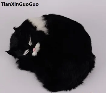 simülasyon uyku kedi sert modeli prop, polietilen ve kürkler sevimli kedi büyük 25x20 cm el sanatları ev masa dekorasyon hediye s0691