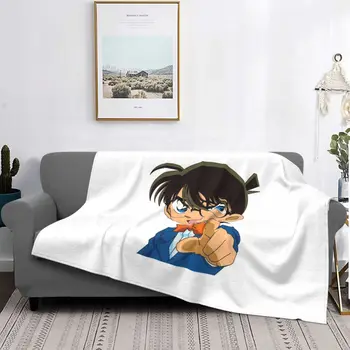 Dedektif Conan Battaniye Polar Dekorasyon Ultra Yumuşak Atmak Battaniye Yatak Odası Peluş İnce Yorgan