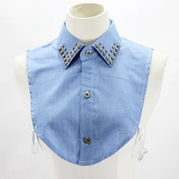 Kadınlar Yeni Mavi Sahte Yaka Kız Gömlek Yaka Yanlış Yaka Pamuk Ayrılabilir Yaka Bluz Üst kadın kıyafetleri Aksesuarları