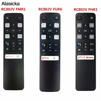 Ses Uzaktan Kumanda RC802V FMR1 RC802V FUR6 RC802V FNR1 Google Asistan kullanımı İçin TCL Android 4K Akıllı TV