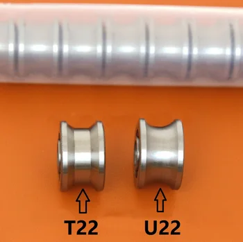 20 adet / grup T22 U22 8mm düz dipli V Ugroove kasnak rulman oluk rulo tekerlek rulman 8*22.5*14.5*13.5 mm