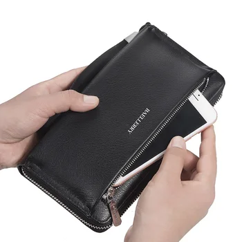 Yeni erkek uzun cüzdan Büyük Kapasiteli Fermuar Debriyaj Basit fermuarlı çanta Taşınabilir Erkek Cüzdan Çanta Telefon Çantası
