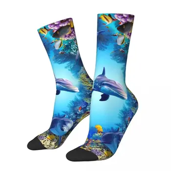 Sonbahar Kış Rahat erkek kadın Yunus Hayvanlar Çorap Derin Okyanus Deniz Dibi Sualtı Dünyası Nefes futbol çorapları