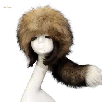 Moda Rüzgar Geçirmez Peluş Kazak Tarzı Rus Kadınlar Kış Kayak Kış Kulaklığı Şapka