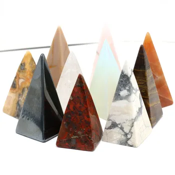  Doğal Taş Süsler Piramit Şekli Moda Charm Akik Taşlar DIY Ev Dekorasyon Takı Zarif Hediyeler Boyutu 30x60mm