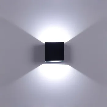 6 W lamba LED alüminyum duvar lambası parça proje kare kapalı başucu lambası yatak odası duvar dekorasyon sanat AC85-265V sıcak ışık