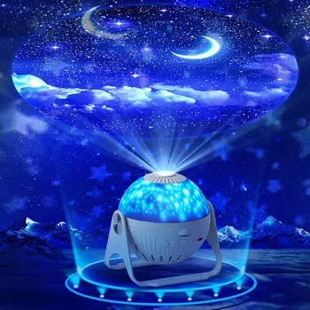 Odaklama Projektör Gece Lambası bluetooth hoparlör Yıldızlı Gökyüzü Döndür Müzik Çalar LED Lamba Renkli Yıldız Çocuklar Bebek Hediye