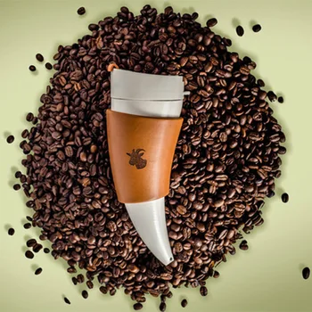 Amerikan Keçi Kahve Kupa Paslanmaz Çelik Astar İle Taşınabilir Fincan Çift Kahve Kupa Halat