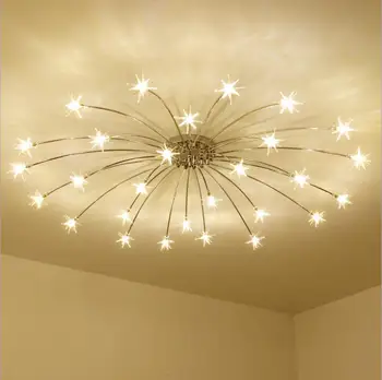 Yeni İskandinav Gypsophila oturma odası için LED tavan ışık gümüş asılı ışık oturma odası yemek odası için yatak odası lambası