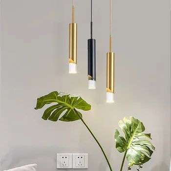 LED kolye ışıkları Tavan Asılı lamba kablosu 7W 12W Mutfak Yemek Odası Dükkanı Bar Akrilik Uzun Tüp Modern Akrilik Avize