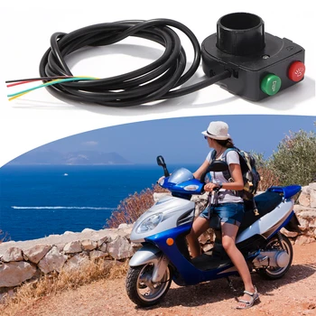 Scooter far arka lambaları 2 in 1 elektrikli korna anahtarı E-bisiklet kafa arka ışık açık taşınabilir Scooter kaykay
