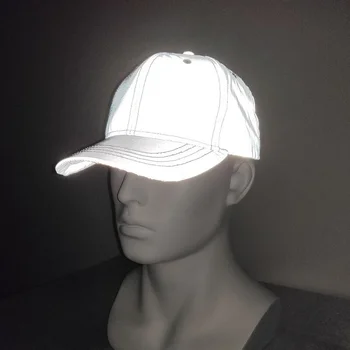 Drop shipping Kaliteli Erkek Hip Hop Şapka Yansıtıcı beyzbol şapkası Snapback Gece Parlak Yansıtıcı Şapka Kadın Rahat Spor Kapaklar