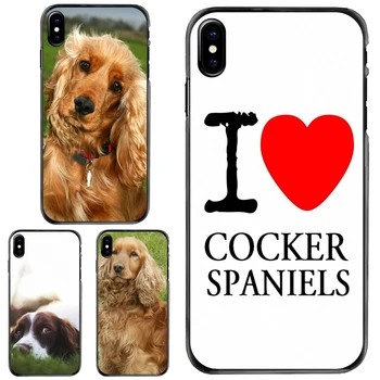 Apple iPhone 11 12 13 14 Pro MAX Mini 5 5S SE 6 6S 7 8 Artı 10 X XR XS Sert Telefon Kılıfı Cocker Spaniels köpek yavruları