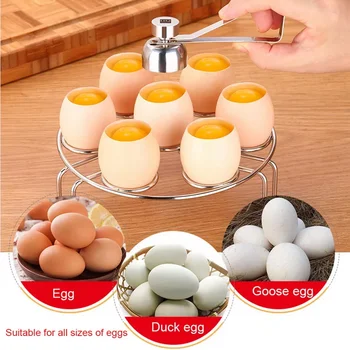 Yeni Metal Yumurta Kabuğu Kesici Yumurta Açacağı Kabuk Açacağı 304 Paslanmaz Çelik Haşlanmış Çiğ Yumurta Yaratıcı Mutfak Aracı Yumurta Kabuğu Açacağı