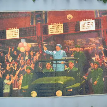 Kültür Devrimi nakış zarif ipek nakış Mao zedong'un Kültür Devrimi Askeri Geçit Töreni